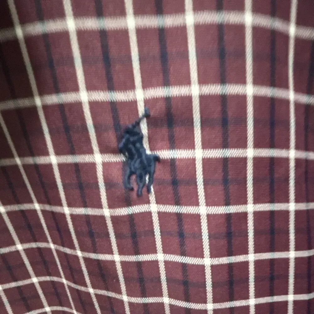 Polo Ralph Lauren Classic Fit Performance 2XL Burgundy Check Long Sleeve Shirt